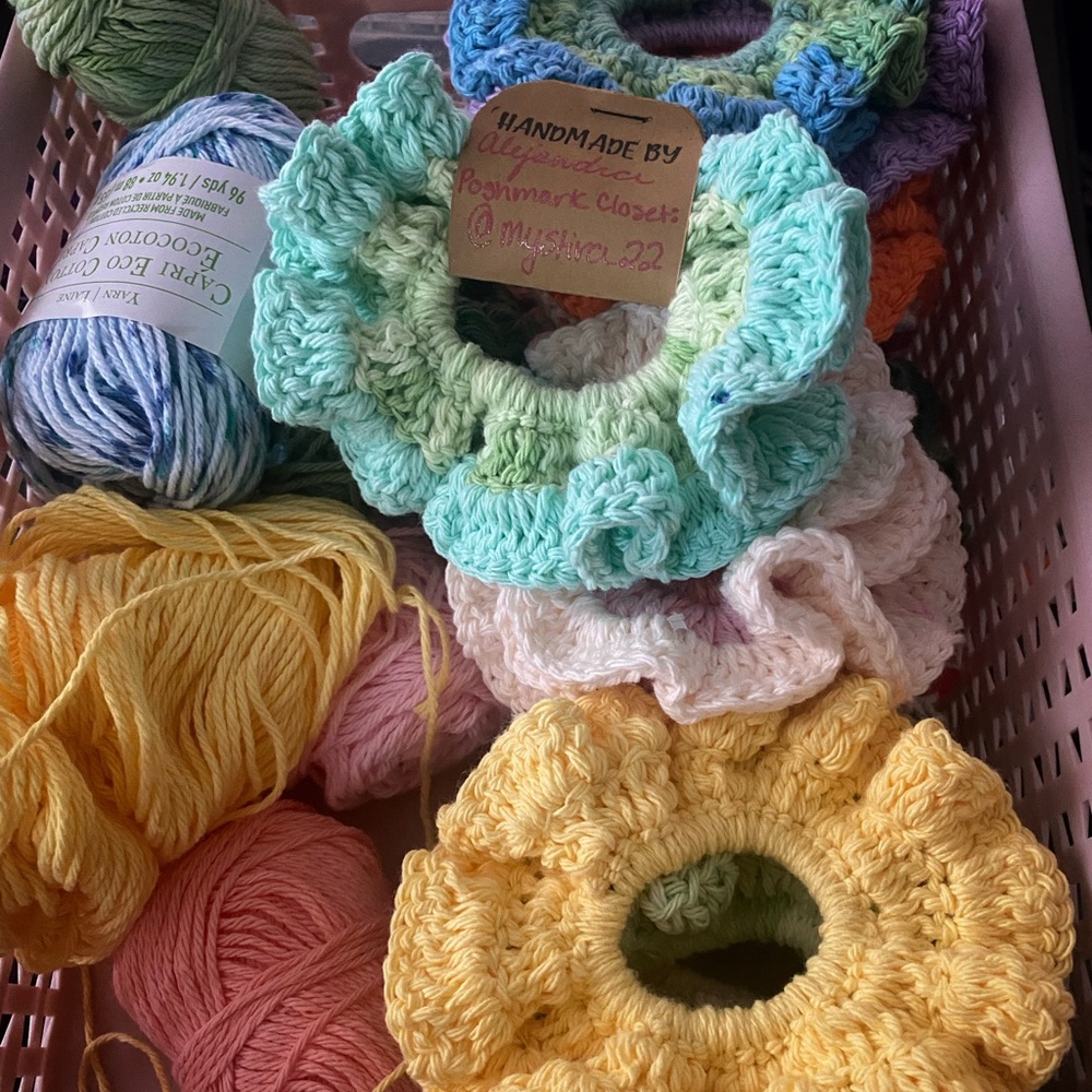 Crochet scrunchies. 100% cotton.